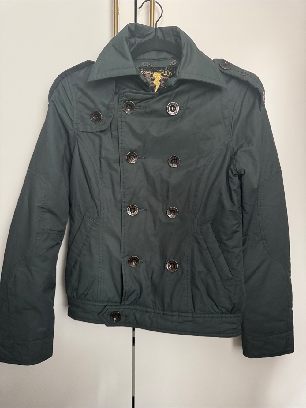 Diesel Forest Green Double-Breasted Pea Coat